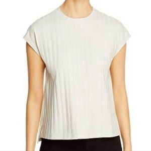 eileen fisher ribbed crewneck short sleeve top white size L